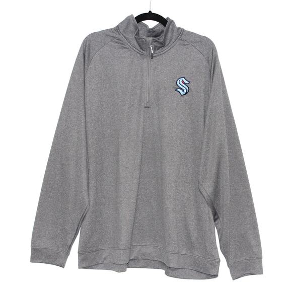 NHL Seattle Kraken Quarter Zip Grey 2XL - Picture 2 of 6